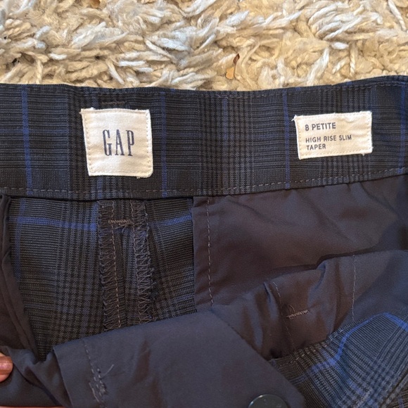 Women’s Navy Checkered Pants - Picture 3 of 4